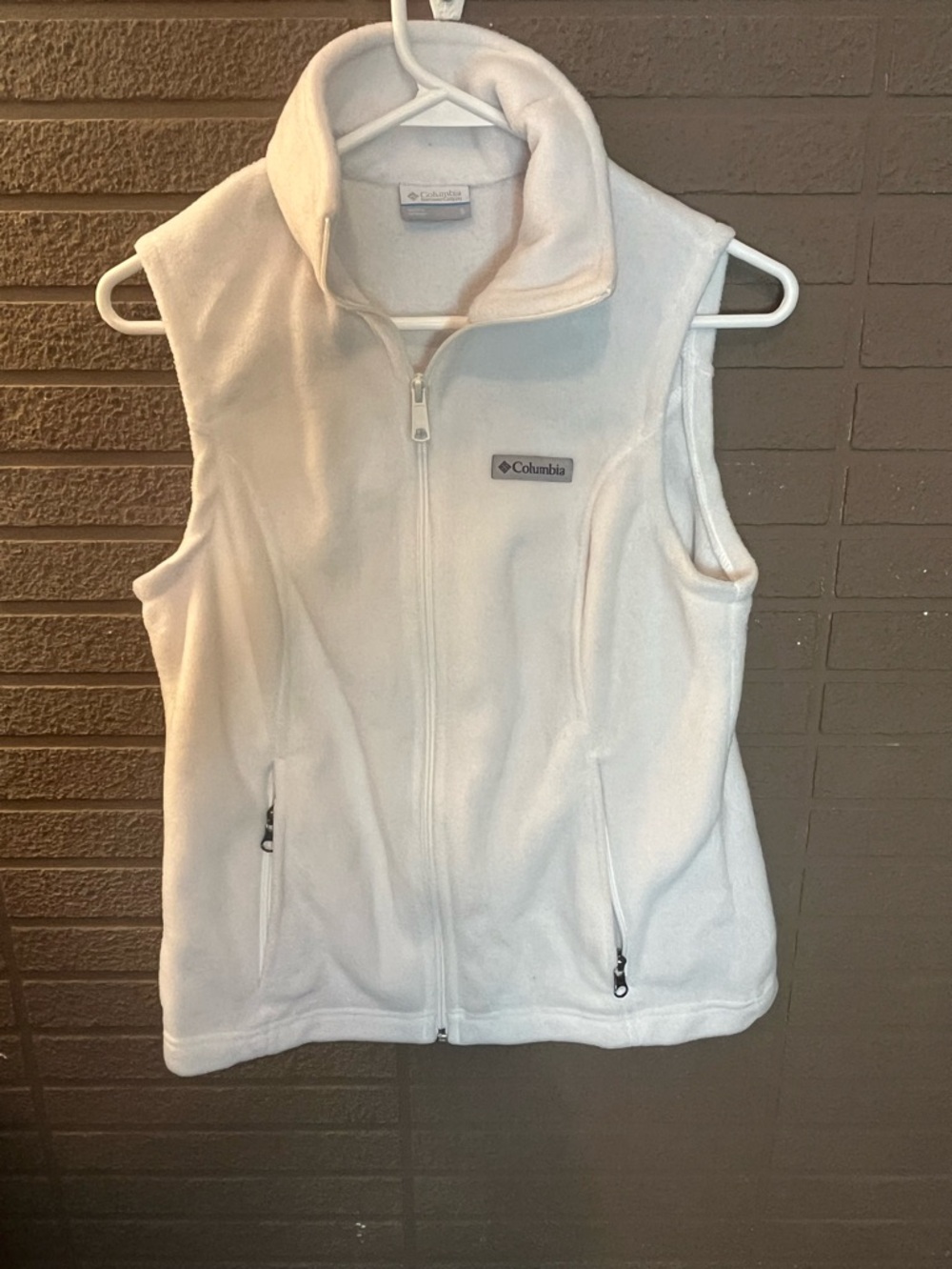 Columbia Light Gray Fleece Zip-Up Vest